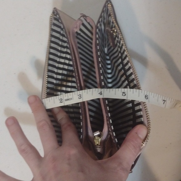 Kate Spade metallic light pink Continental three pocket wallet wristlet clutch - Picture 10 of 16